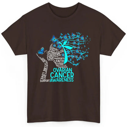 Ovarian Cancer Awareness Hope Love Cure Teal Ribbon Classic Unisex T-Shirt