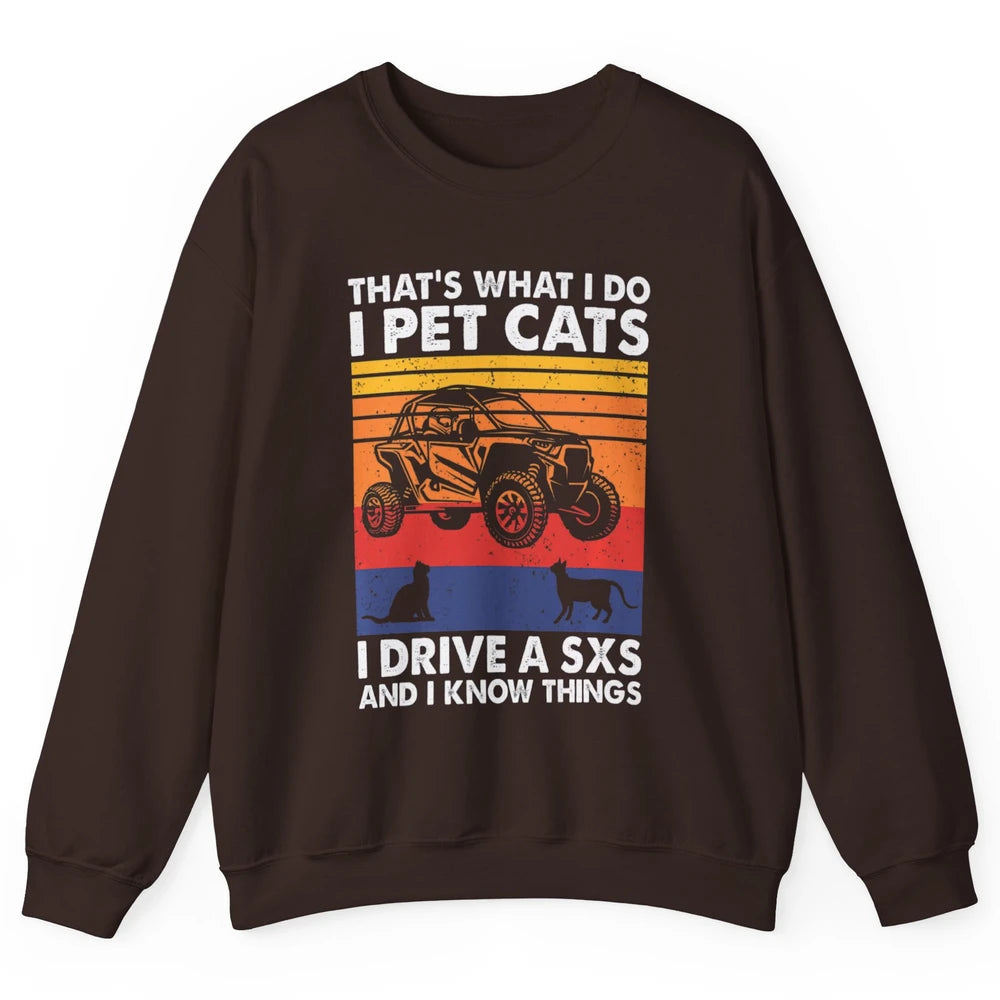Pet Cat Racing Retro Mud UTV Riding Dirty SXS Rider Offroad Unisex Crewneck Sweatshirt