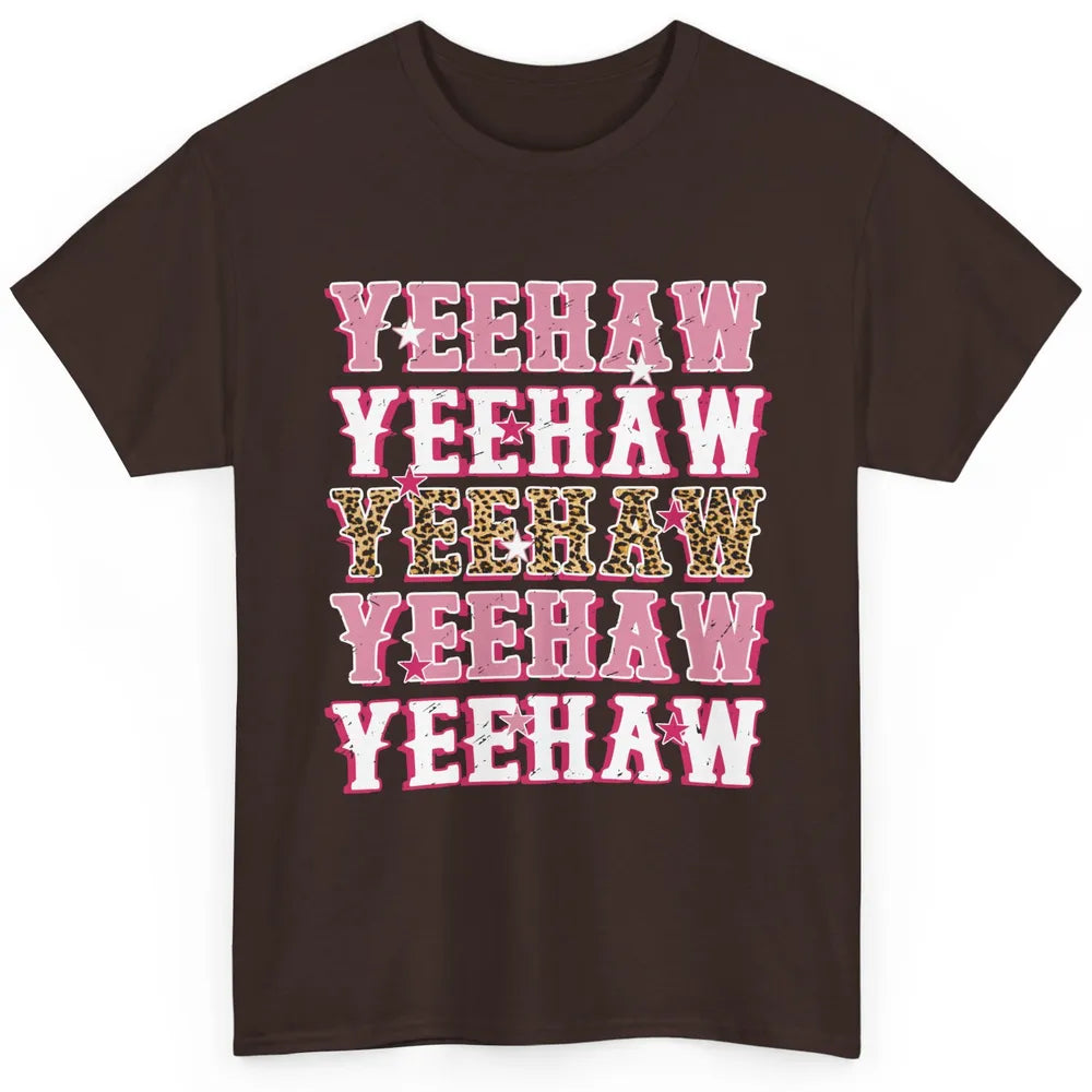 Retro Leopard Yeehaw Western Country Cowboy Cowgirl Costume Classic Unisex T-Shirt