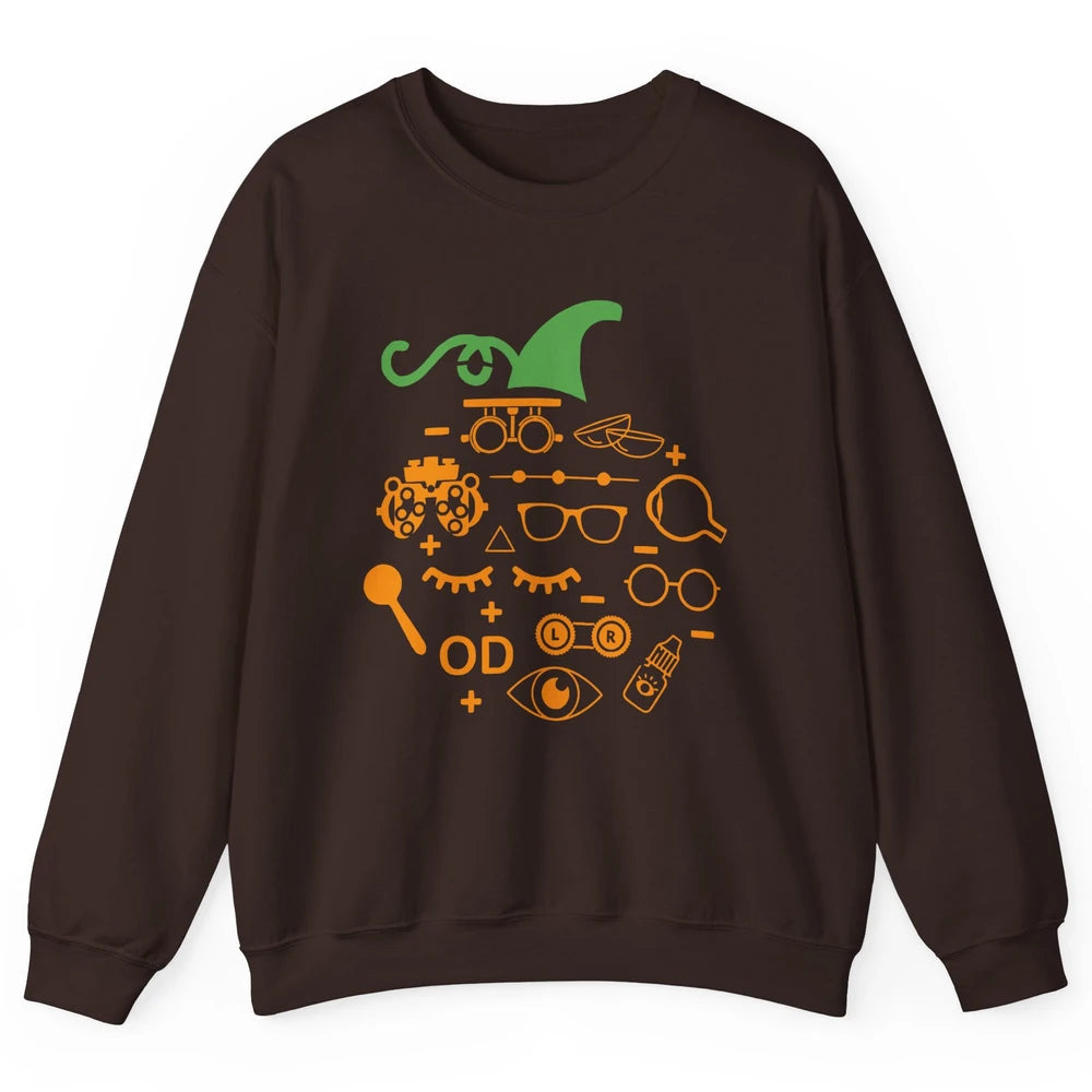 Optometry Glasses Pumpkin Halloween Optometrist Optician Unisex Crewneck Sweatshirt