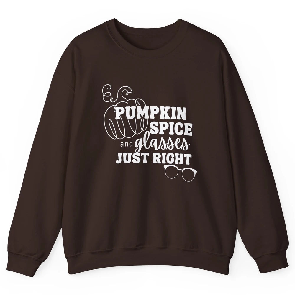 Optometrist Pumpkin Spice Glasses Just Right Optician Fall Unisex Crewneck Sweatshirt