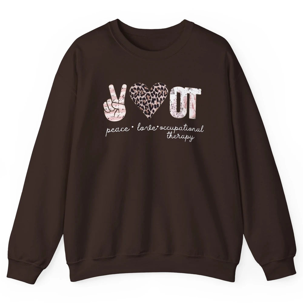 Retro Occupational Therapist Peace Love Occupational Therapy Unisex Crewneck Sweatshirt