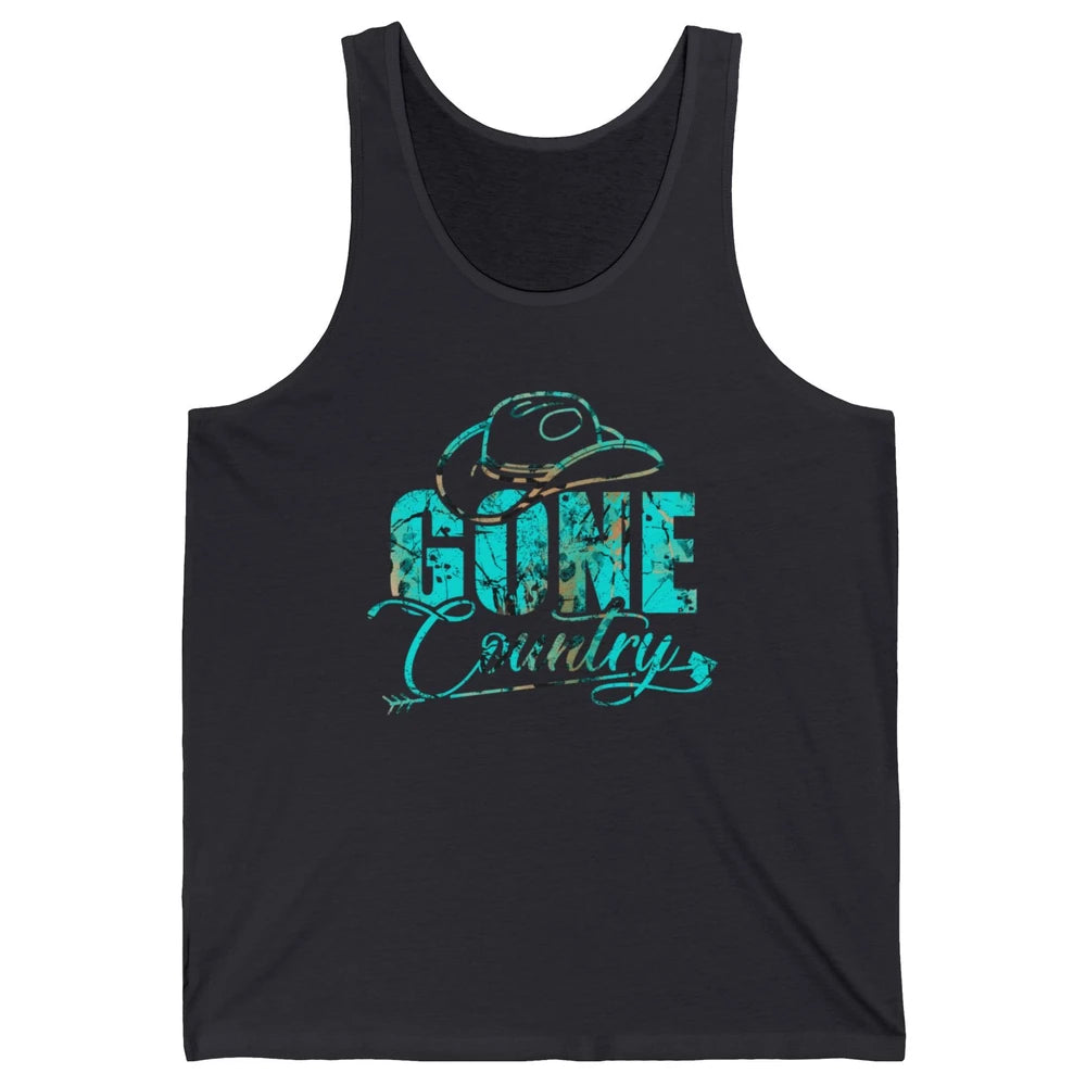 Retro Cowboy Hat Gone Country Western Country Cowgirl Gift Unisex Jersey Tank