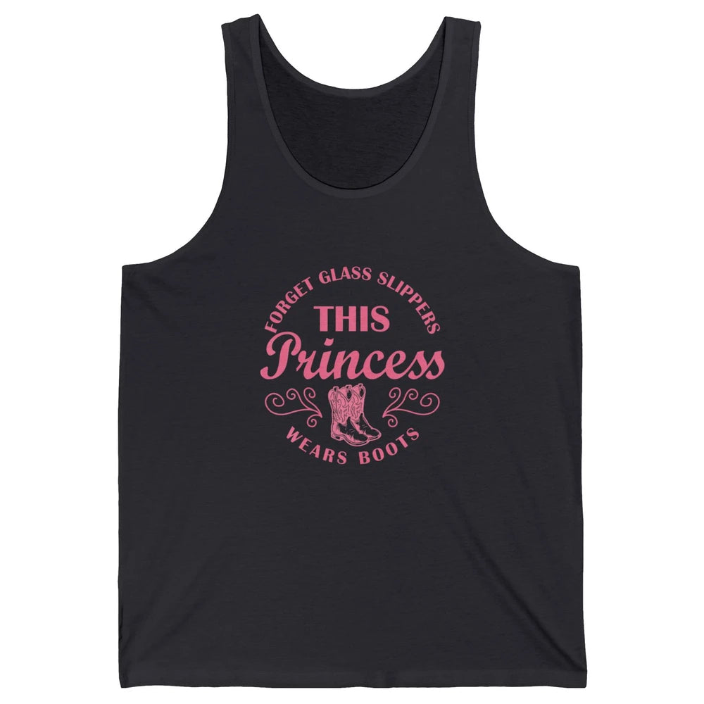 Princess Cowboy Boots Western Country Cowgirl Girls Rodeo Unisex Jersey Tank