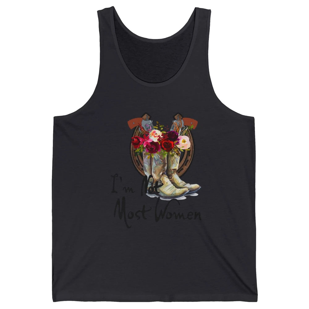 Retro Floral Cowgirl Boots I'm Not Most Women Western Cowboy Unisex Jersey Tank
