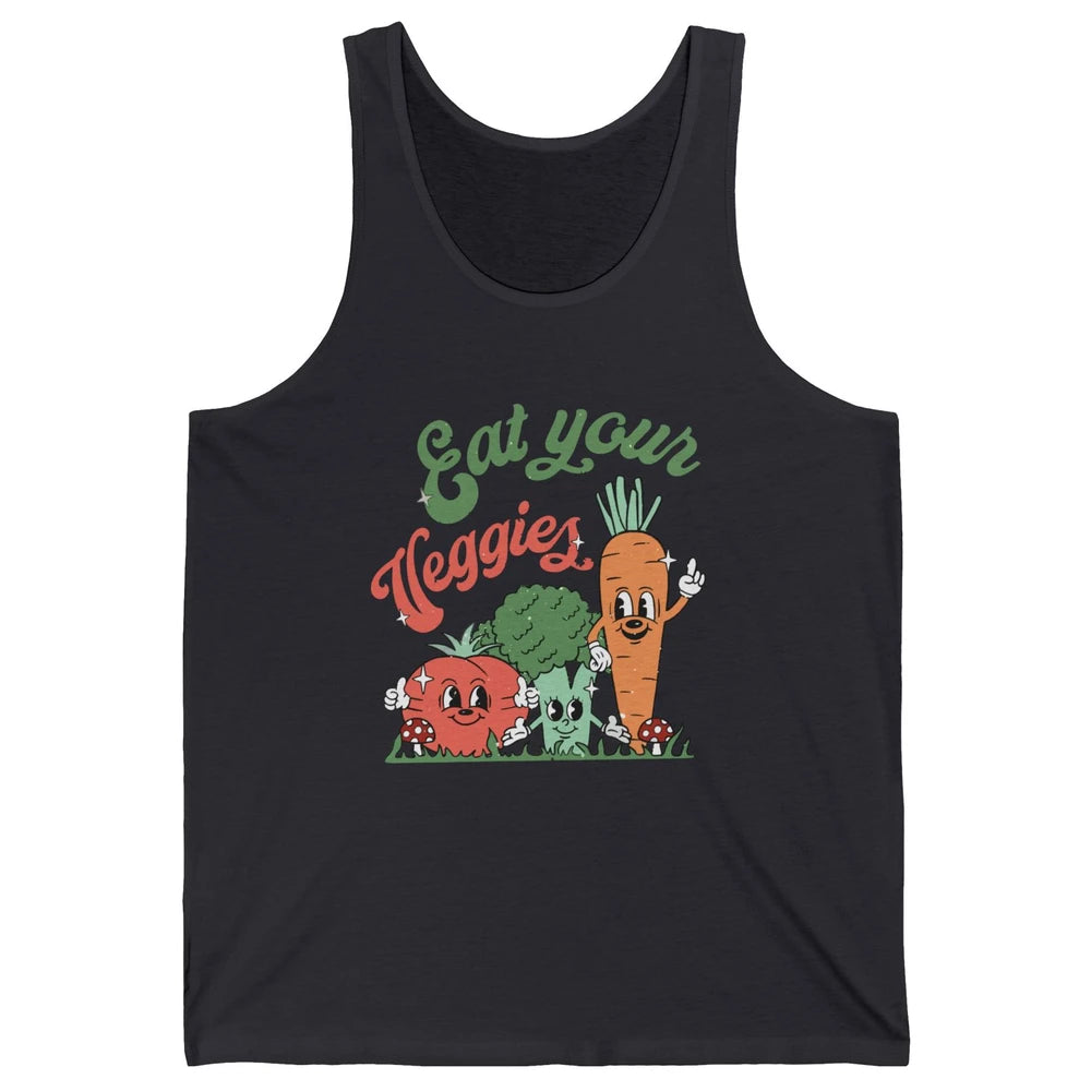 Retro Farm Fruit Eat Your Veggies Tomato Carrot Vegan Farmer Unisex Jersey Tank