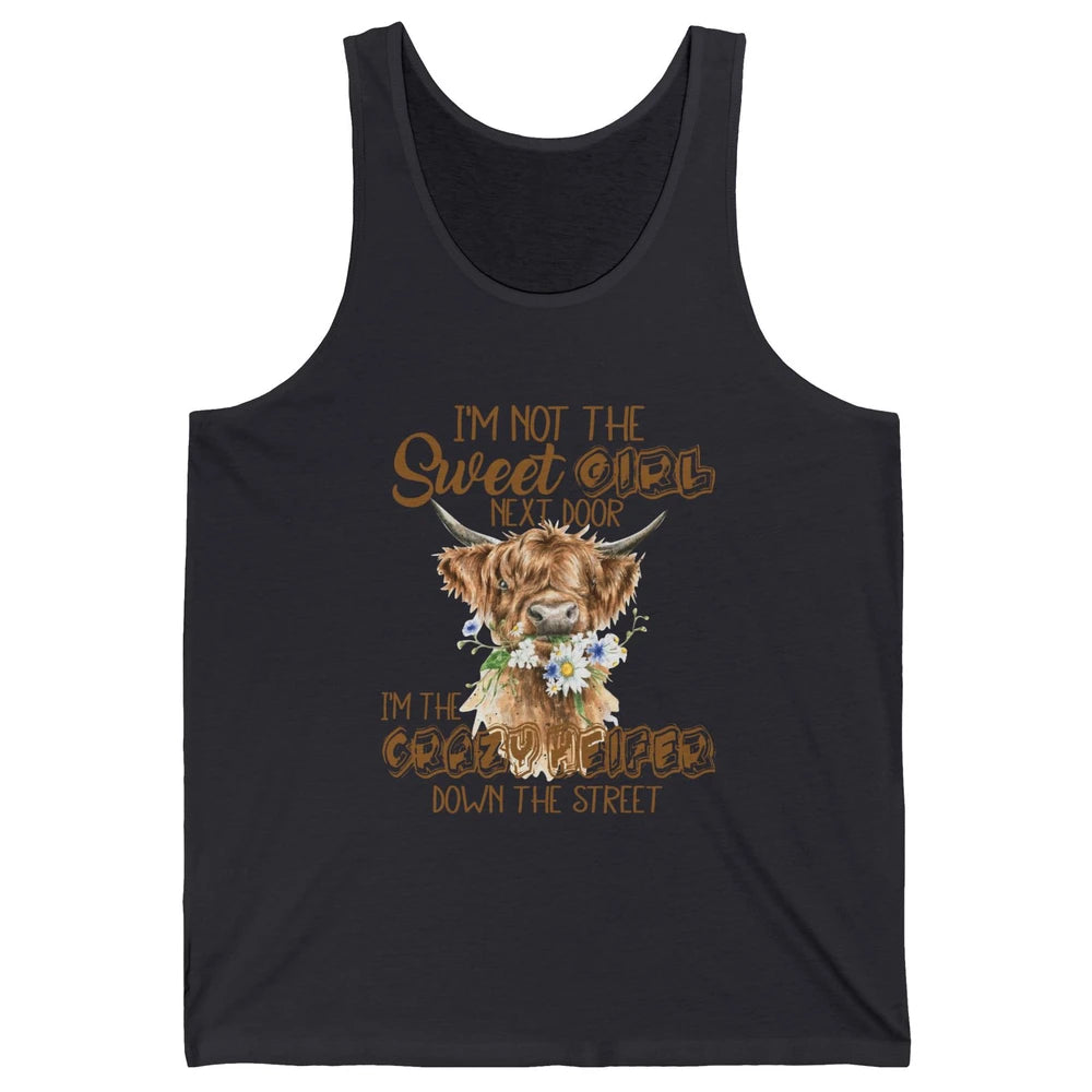 Floral Baby Highland Cow Bandana Not Today Heifer Cow Farmer Unisex Jersey Tank