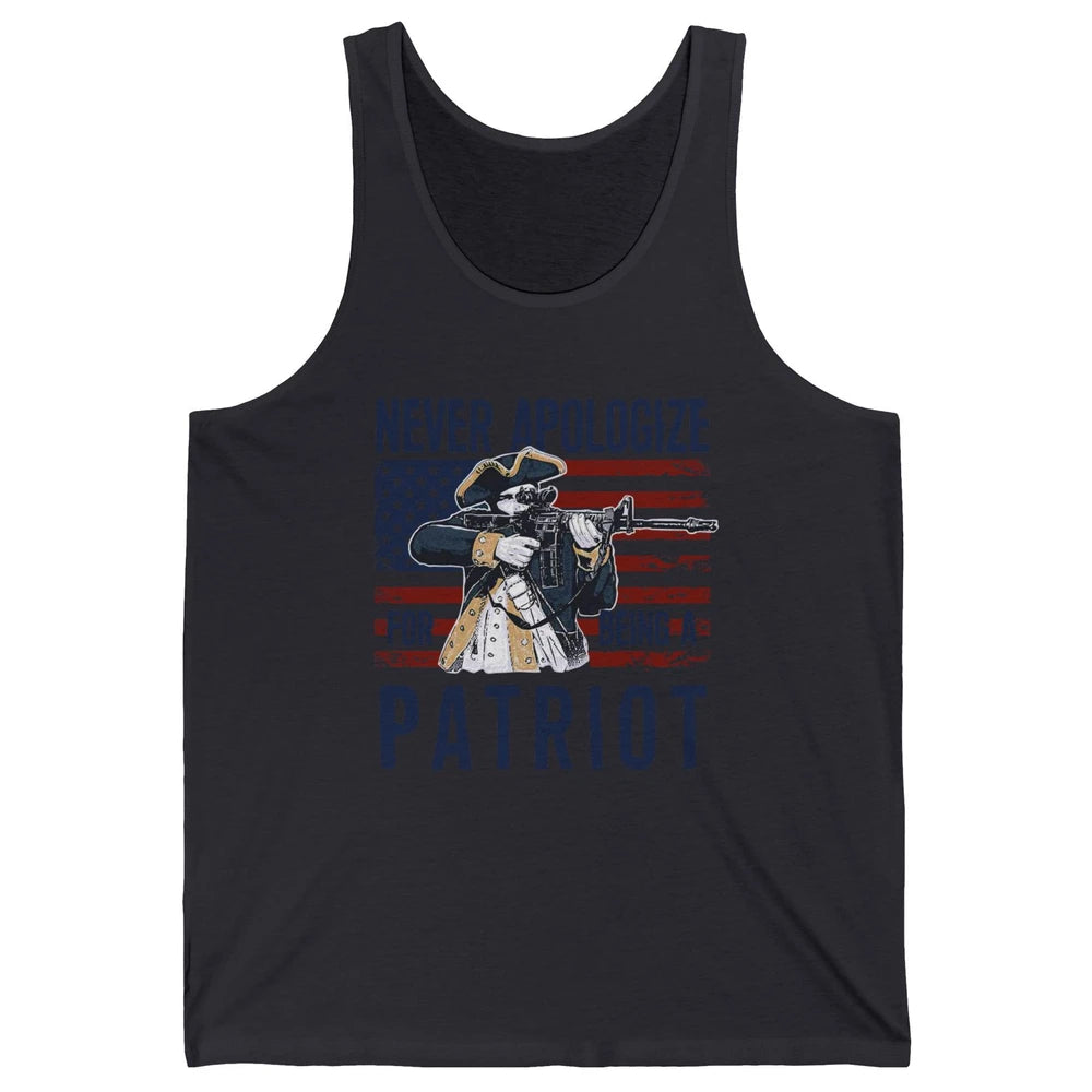 Never Apologize For Being A Patriot US Flag American Pride Unisex Jersey Tank