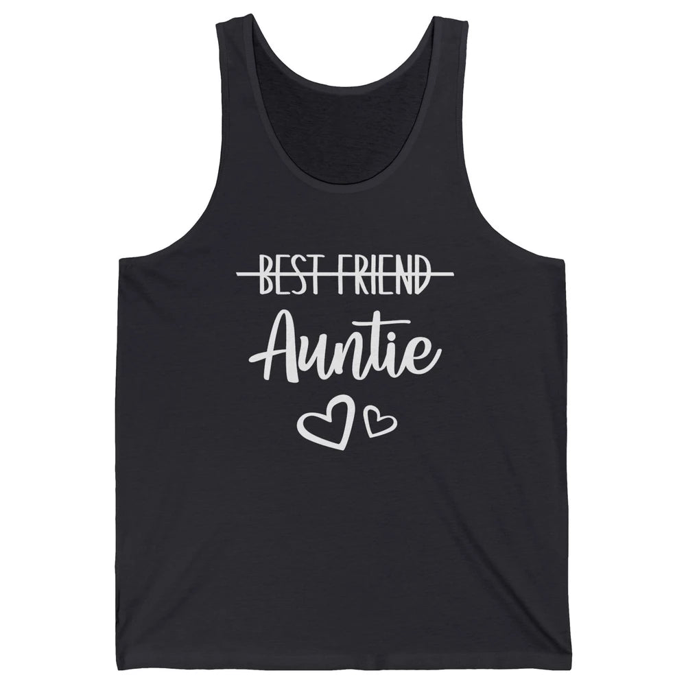 Promoted From Bestie To Auntie Pregnancy Reveal Bestfriend Unisex Jersey Tank