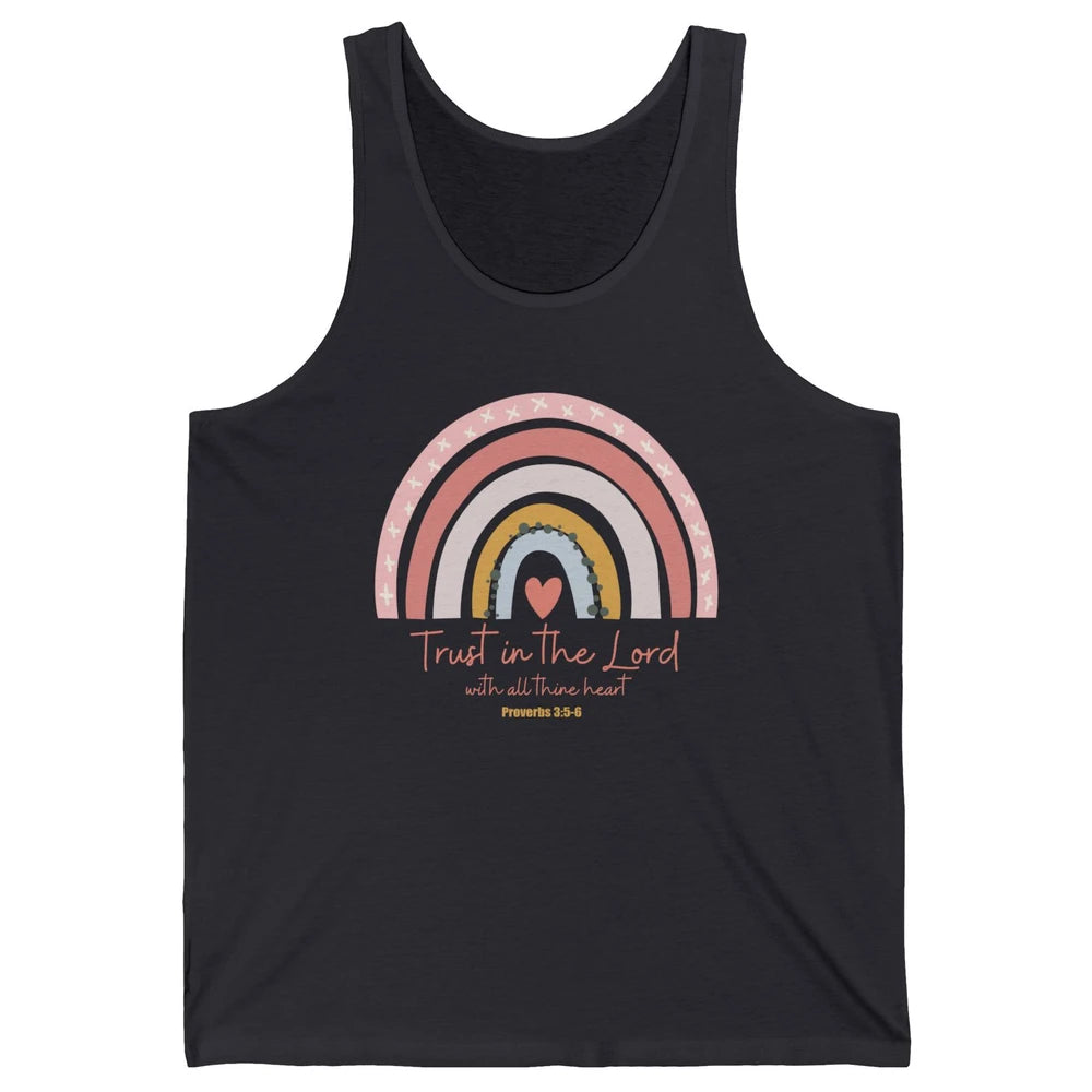 Rainbow Trust In The Lord With All Heart Christian Religious Unisex Jersey Tank