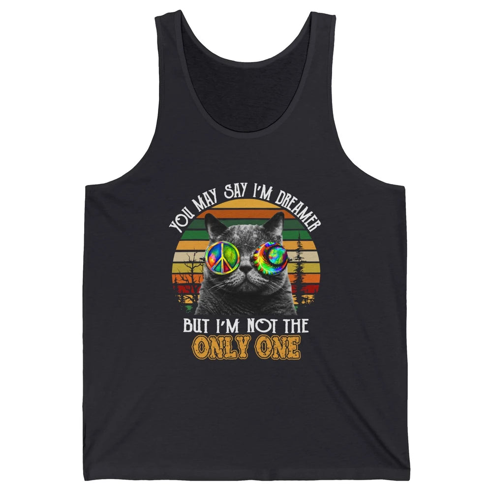 Retro Hippie Cat I'm A Dreamer Peace Lovers Hippie Soul Gift Unisex Jersey Tank