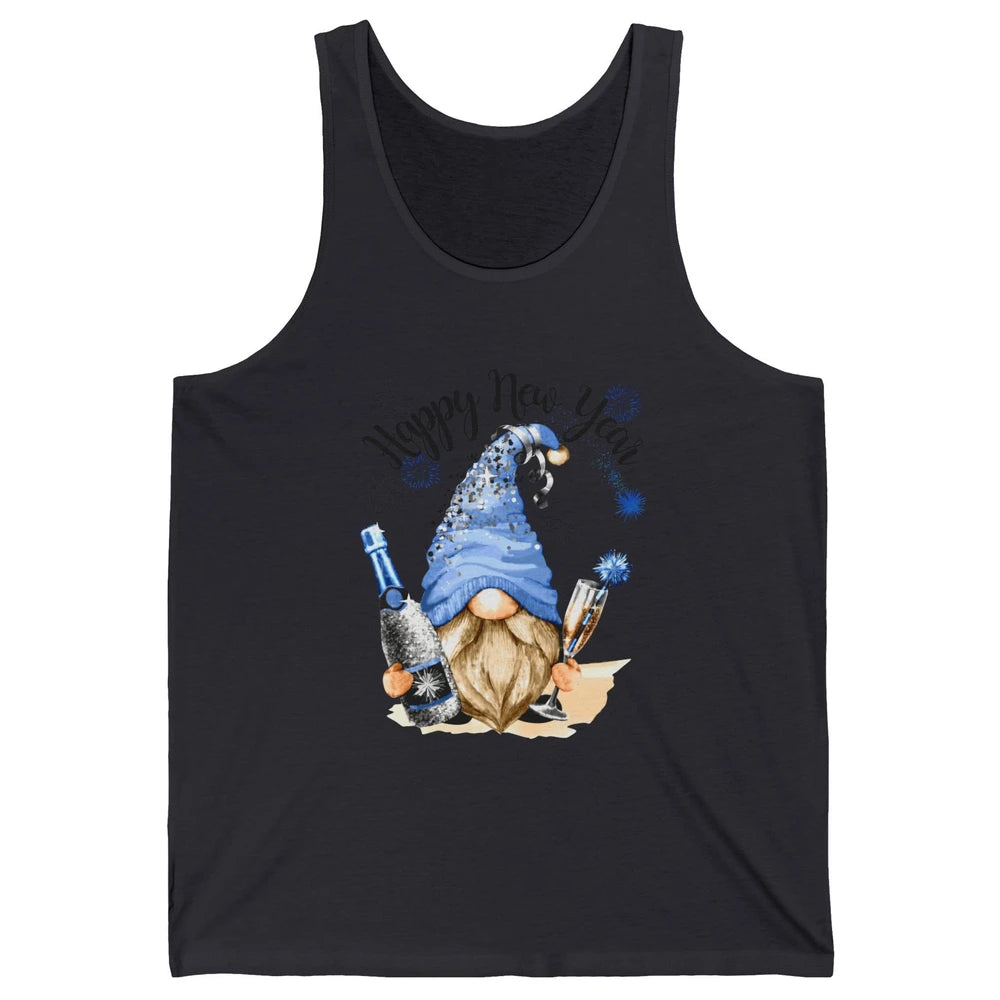 Happy New Year Gnome Champagne New Year Eve Cheer Gnomies Unisex Jersey Tank