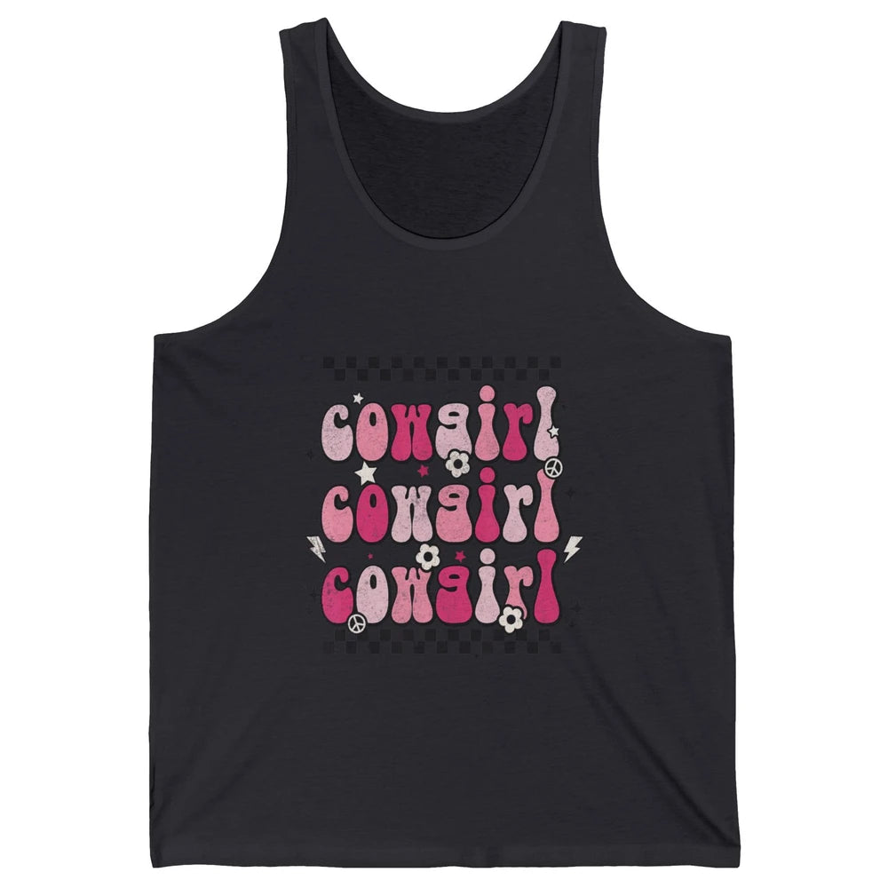 Retro Cowgirl Boho Rodeo Howdy Cowboy Texas Western Country Unisex Jersey Tank
