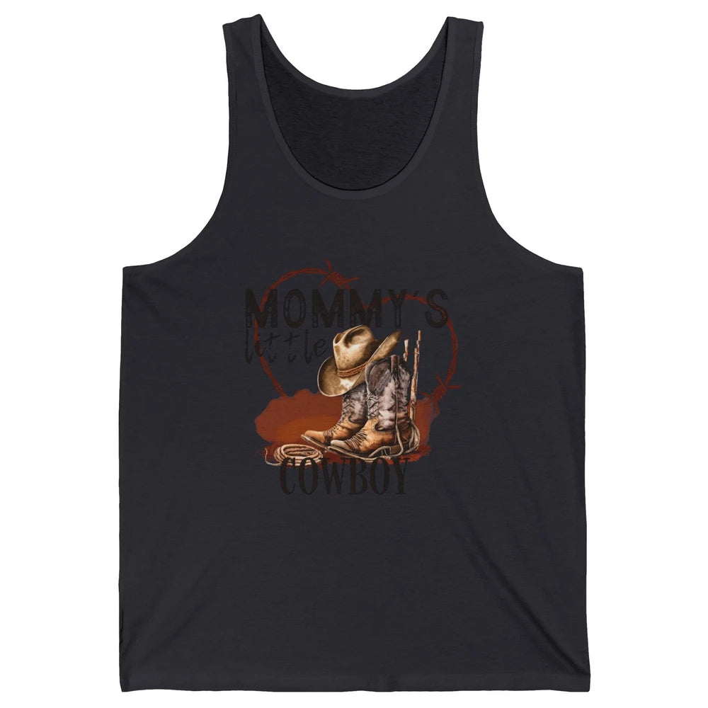 Mommy's Little Cowboy Western Mama Boots Rancher Mother Unisex Jersey Tank