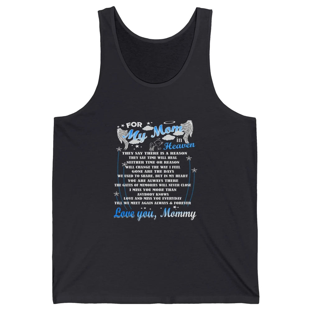 My Mom In Heaven Angel Wings Mother In Memories My Guardian Unisex Jersey Tank