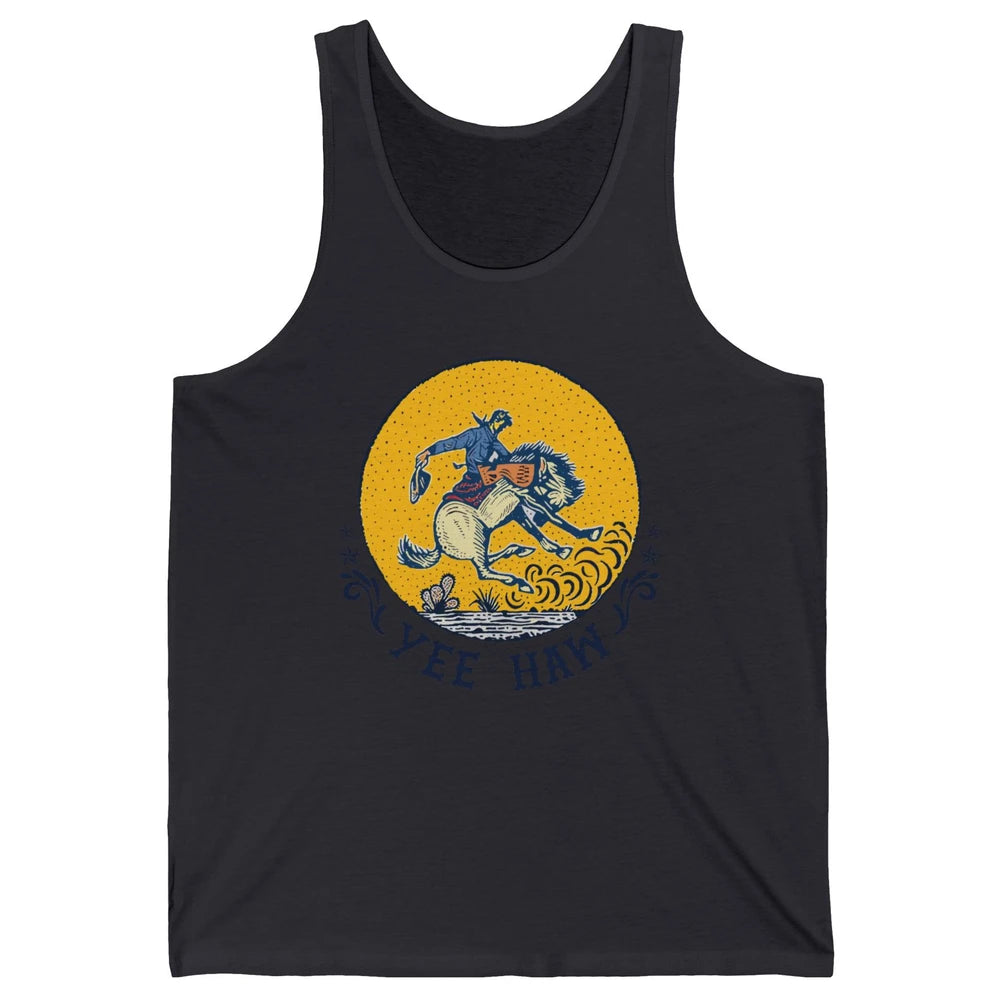 Retro Cowboy Yeehaw Western Country Cowgirls Horse Lovers Unisex Jersey Tank