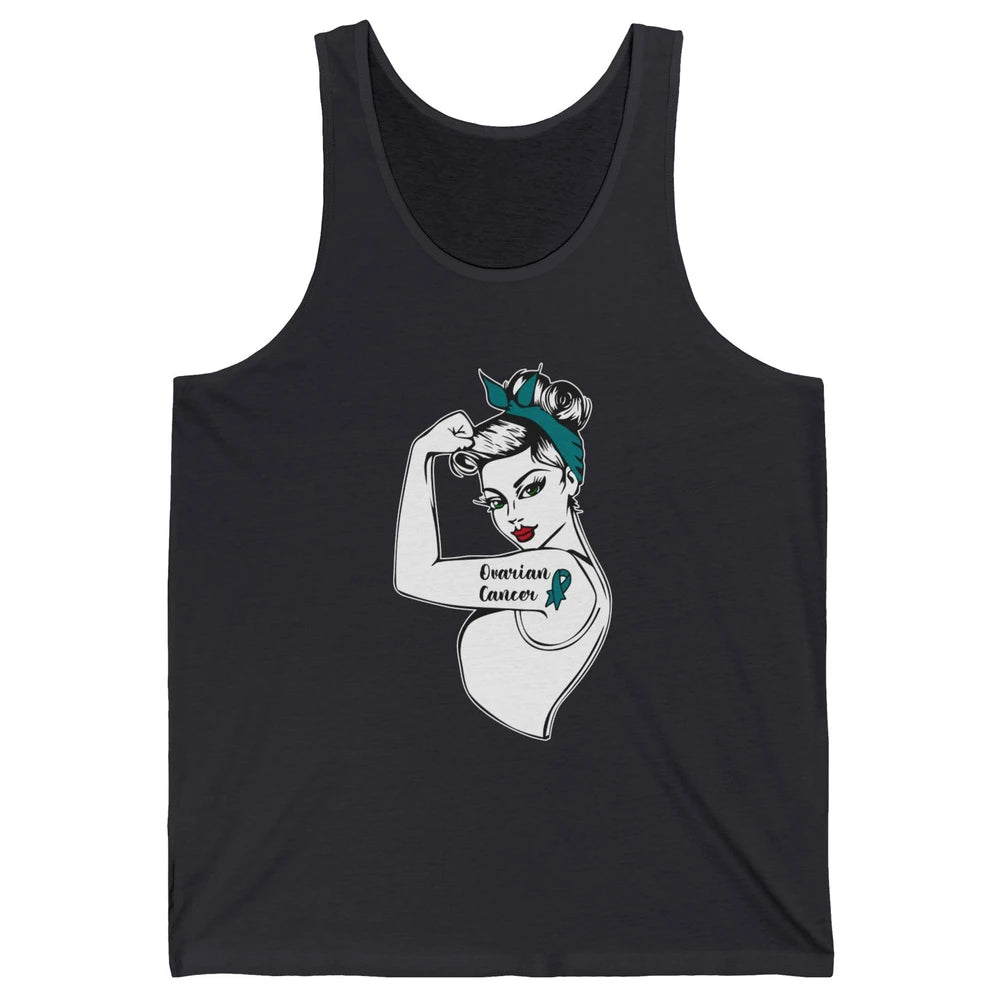 Ovarian Cancer Girl Power Women Bandana Cancer Warrior Unisex Jersey Tank