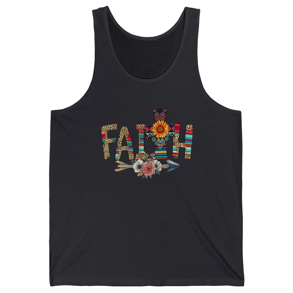 Leopard Serape Faith Religious Western Country Christian God Unisex Jersey Tank