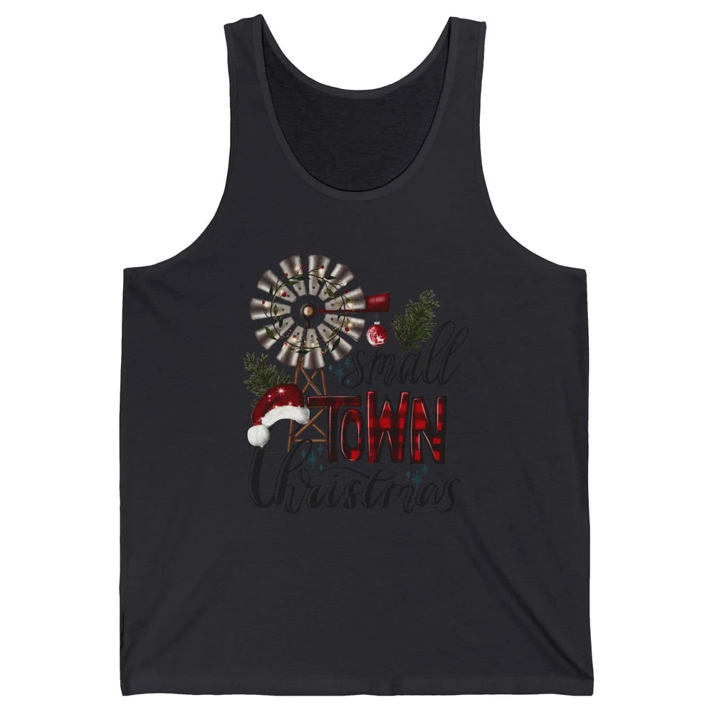 Retro Small Town Christmas Western Hometown Christmas Unisex Jersey Tank
