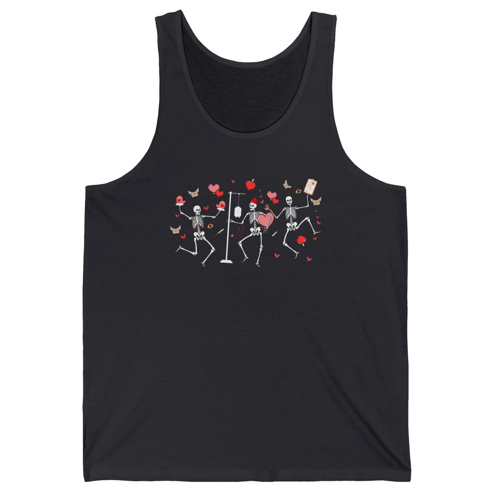 Nurse Skeleton Dance Roses Are Red Inside I'm Dead Valentine Unisex Jersey Tank