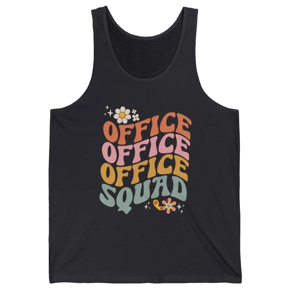 Retro Office Squad Hippie Groovy Office Staff Positive Mind Unisex Jersey Tank