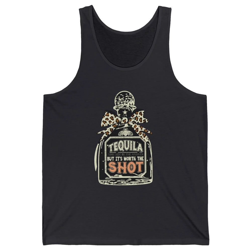 Retro Leopard Tequila May Not Be The Answer Western Country Unisex Jersey Tank