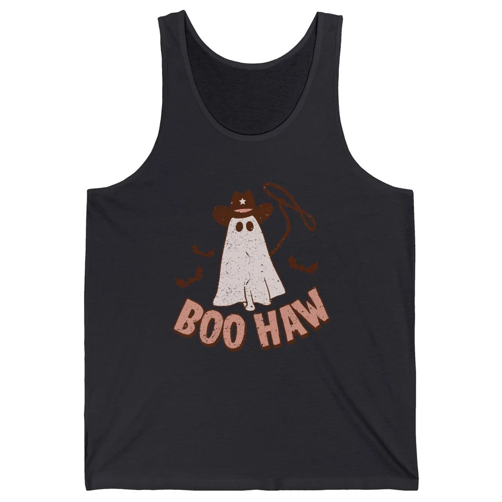 Retro Cowboo Boo Haw Ghost Fall Spooky Season Western Cowboy Unisex Jersey Tank