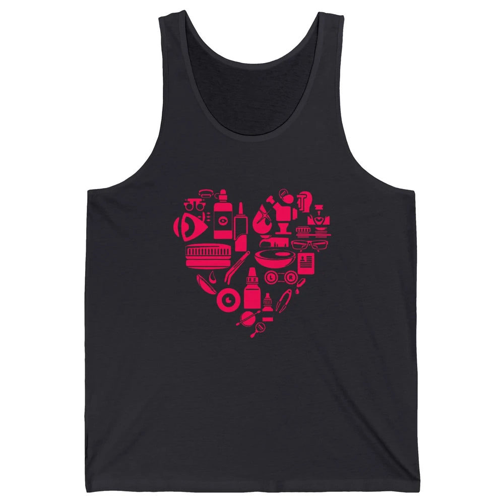 Optometrist Tools Heart Eye Doctor Optician Ophthalmic Tech Unisex Jersey Tank