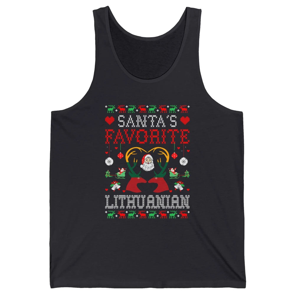 Merry Christmas Santa Favorite Lithuanian Xmas Ugly Santa Unisex Jersey Tank