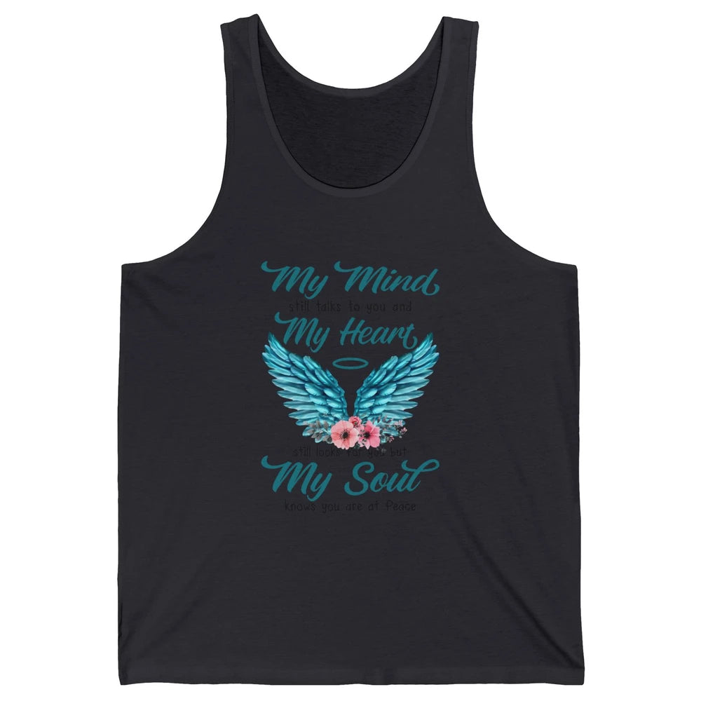 Mom Dad In Heaven My Minds Still Talks To You Memorial Gift Unisex Jersey Tank