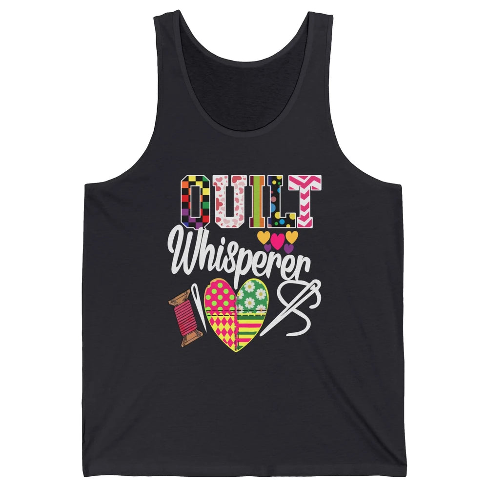 Retro Quilt Whisperer Quilting Life Sewing Life Quilt Lovers Unisex Jersey Tank
