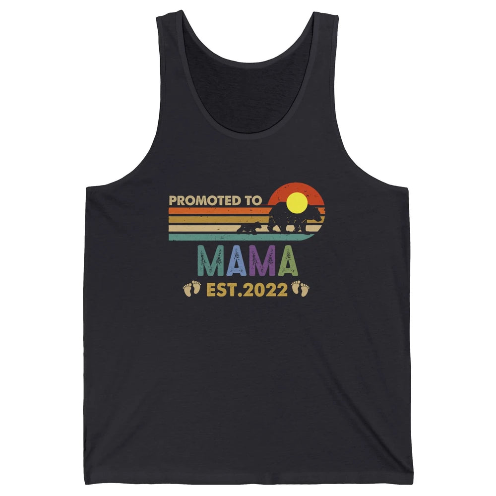 Retro Mama Bear Promoted To Mama Est 2022 First Mothers Day Unisex Jersey Tank