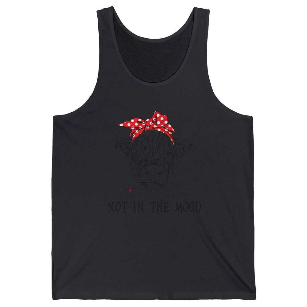 Funny Highland Cow Bandana Not In The Mood Western Cattle Unisex Jersey Tank
