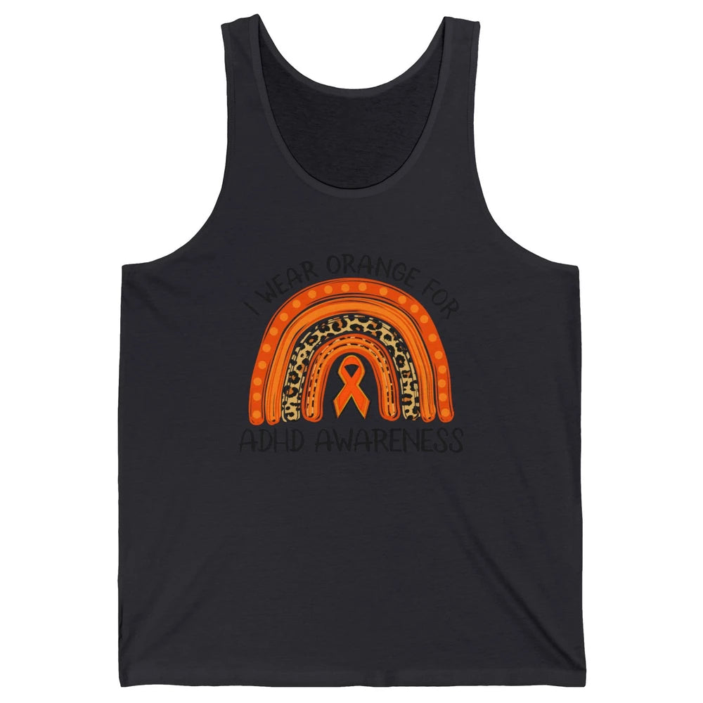 ADHD Awareness Month I Wear Orange For ADHD Rainbow Ribbon Unisex Jersey Tank