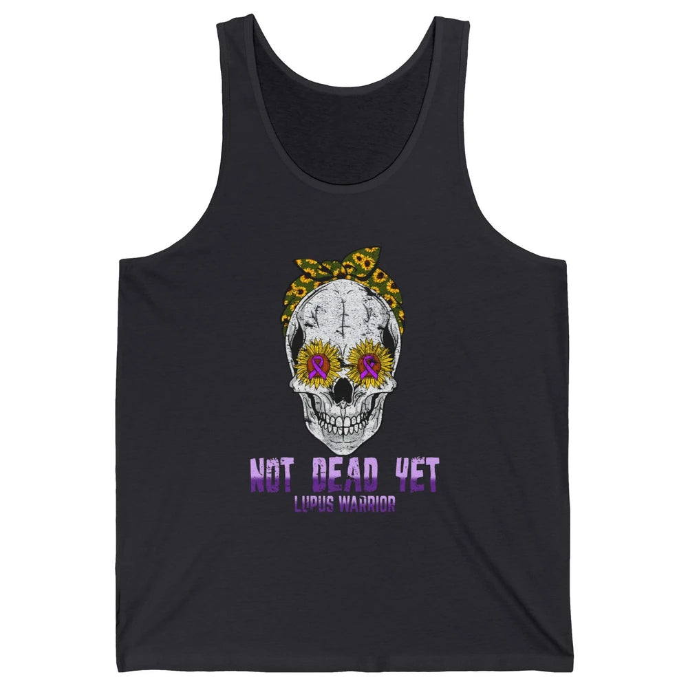 Not Dead Yet Skull Lupus Awareness Funny Sunflower Skeleton Unisex Jersey Tank