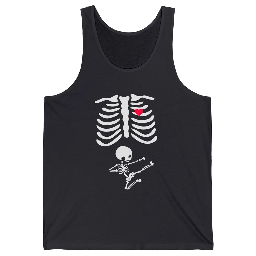 Pregnant Halloween Skeleton Naughty Baby Boy Pumpkin Costume Unisex Jersey Tank