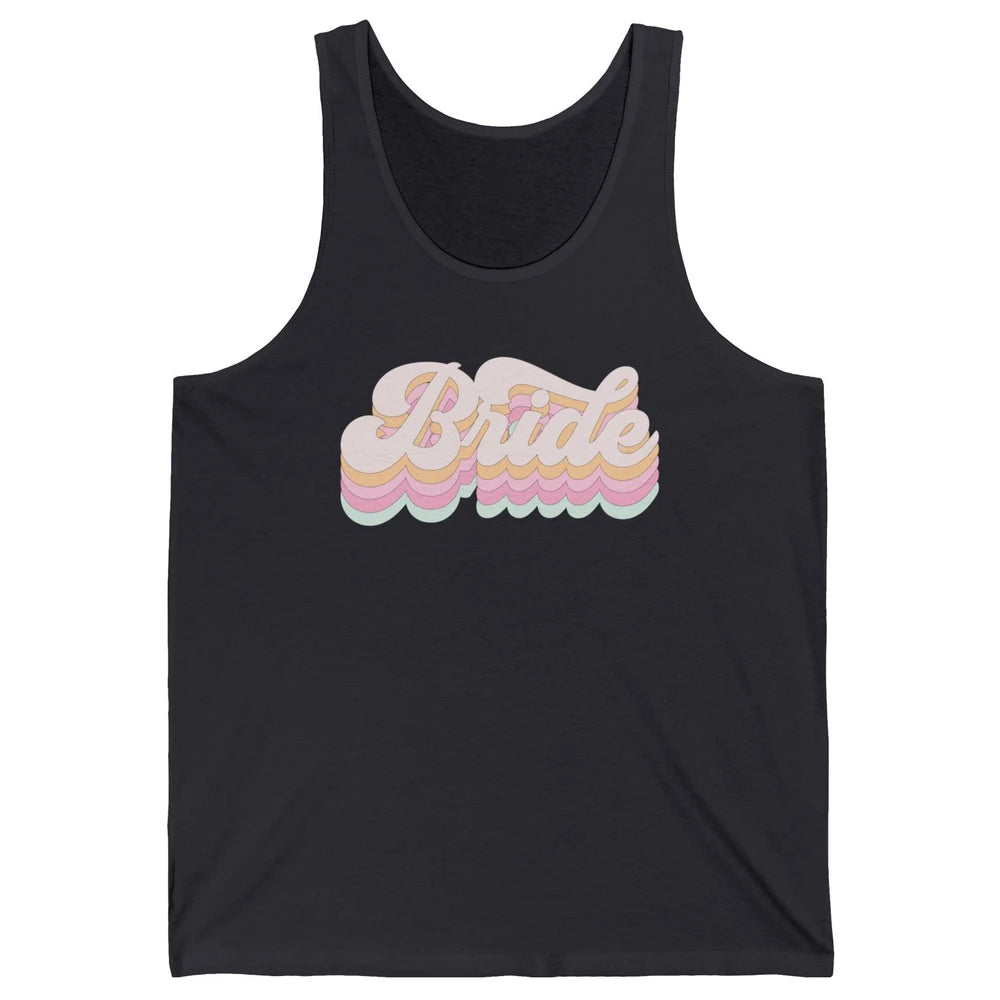 Retro 70s Bride Bachelorette Bridal Party Engagement Trendy Unisex Jersey Tank