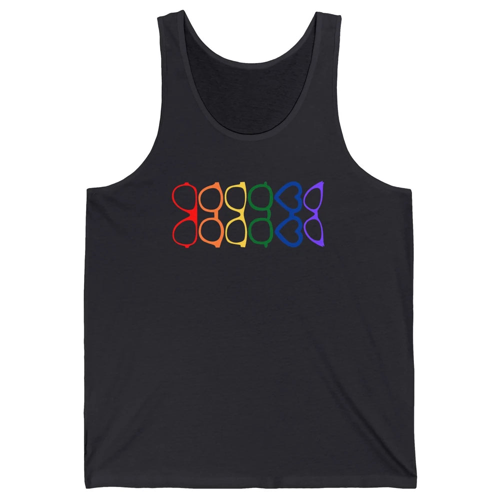 Rainbow Eyeglasses Pride Optometrist Optician Glasses Gift Unisex Jersey Tank