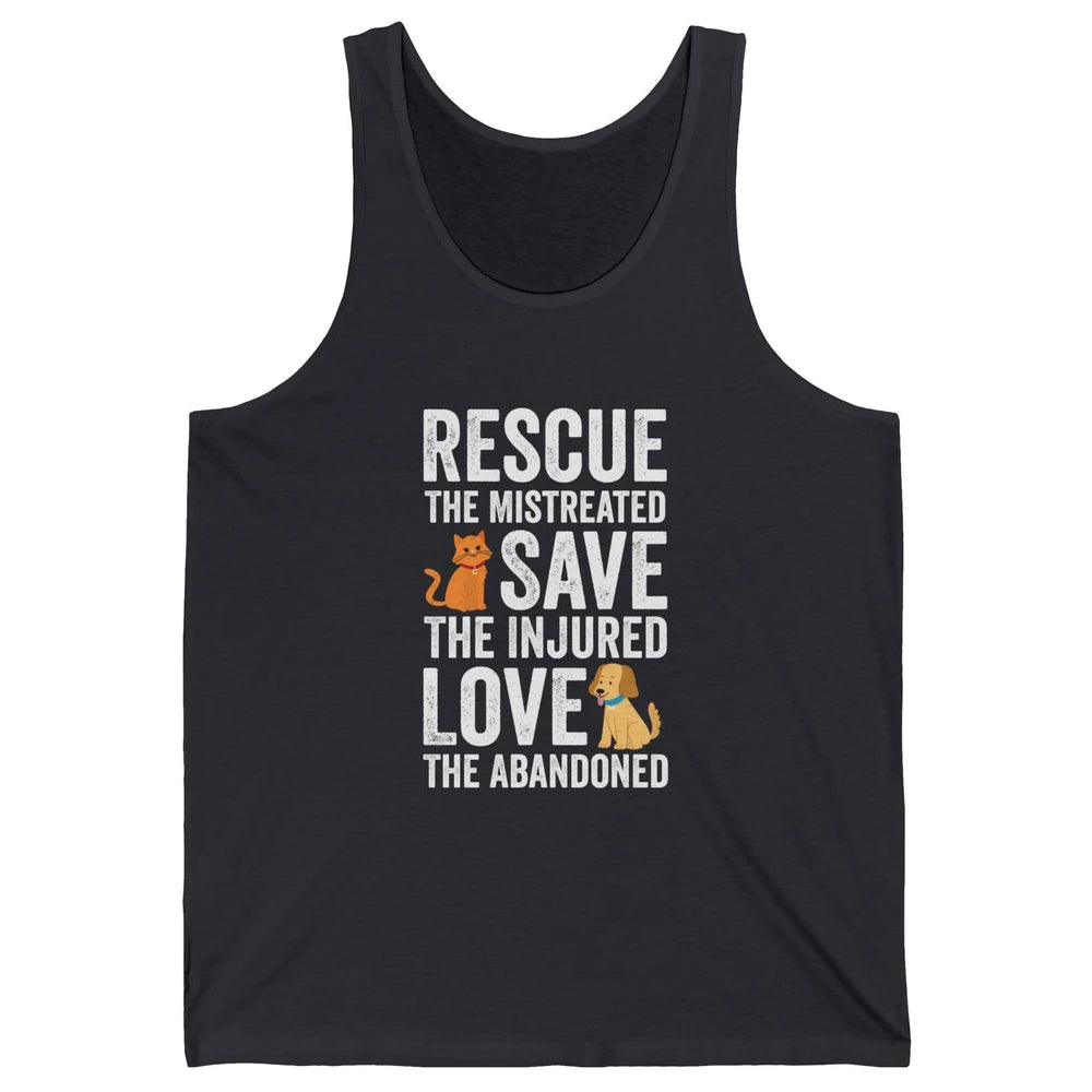 Rescue Mistreated Save Injured Adopt Dog Cat Animal Rescuer Unisex Jersey Tank