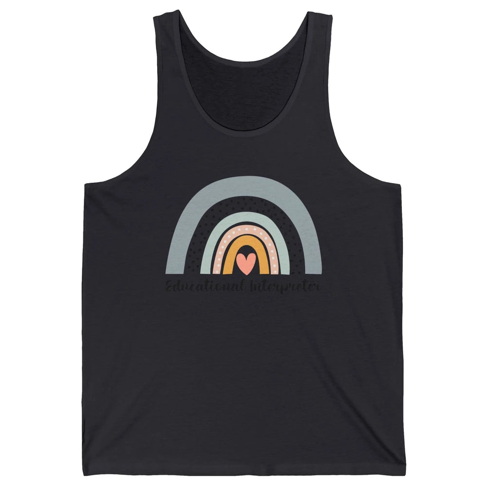 Retro Boho Rainbow Educational Interpreter Back To School Unisex Jersey Tank