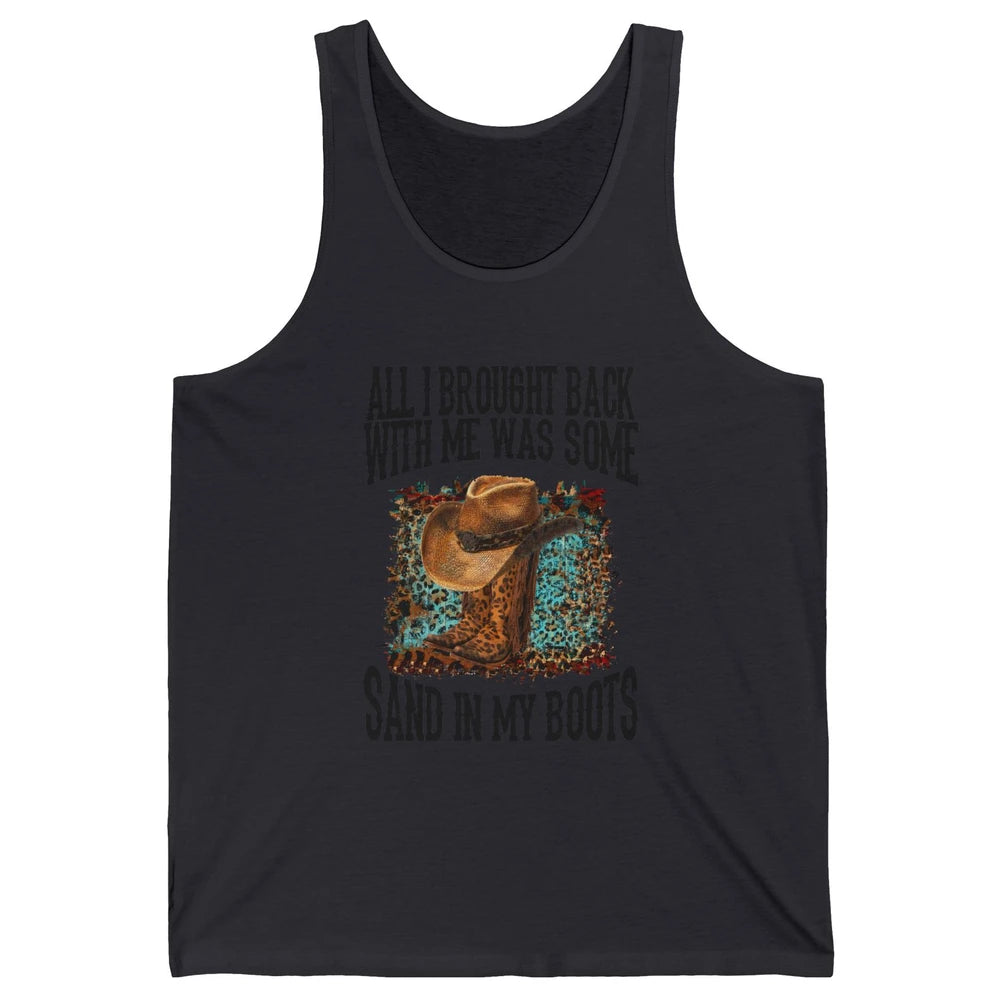 Retro Leopard Sand In My Boots Western Cowgirl Cowboy Hat Unisex Jersey Tank