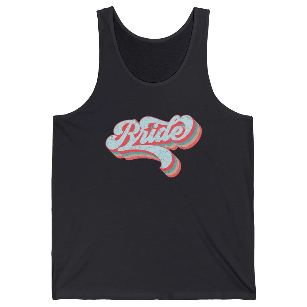 Retro 70s Future Bride Engaged Bachelorette Bridal Party Unisex Jersey Tank