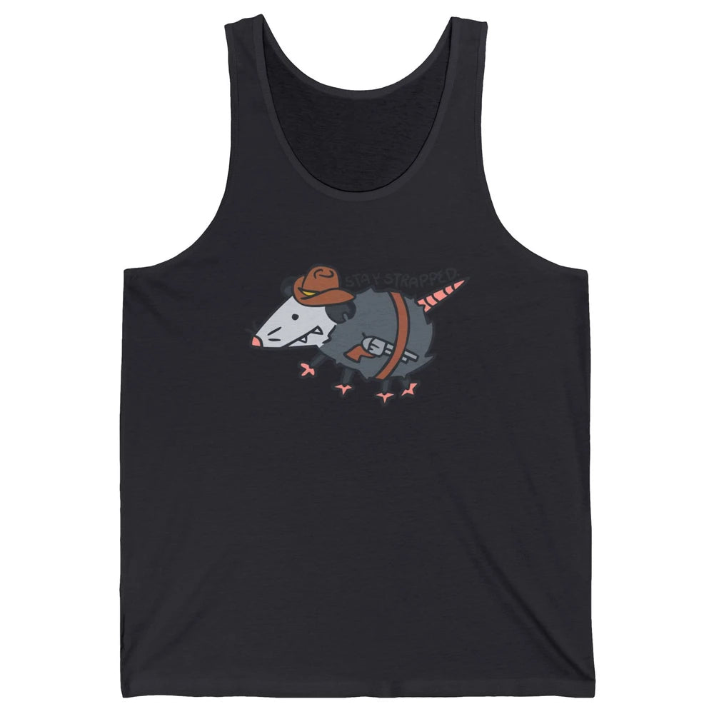 Retro Cowboy Opossum Stay Trapped Western Country Opossum Unisex Jersey Tank