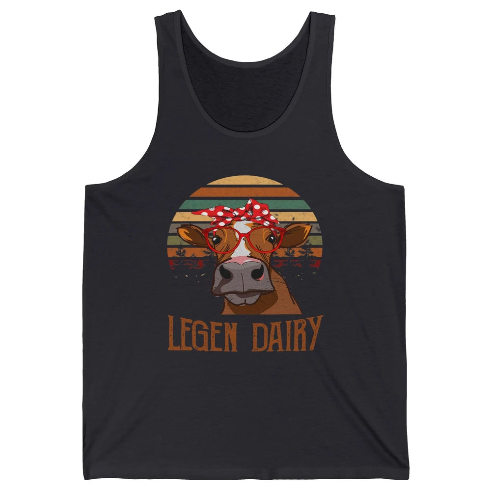 Retro Funny Highland Cow Legend Dairy Heifer Farm Animal Unisex Jersey Tank