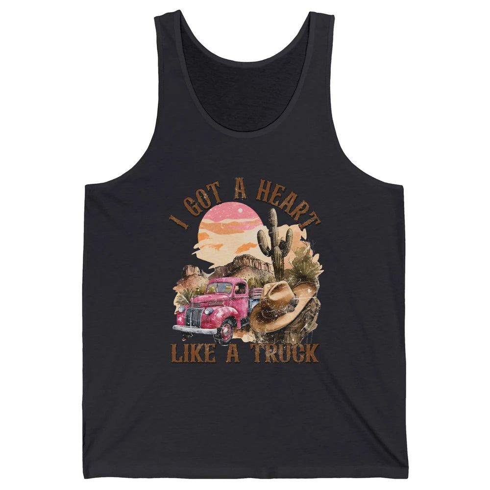 Retro Desert I Got A Heart Like A Truck Western Country Girl Unisex Jersey Tank