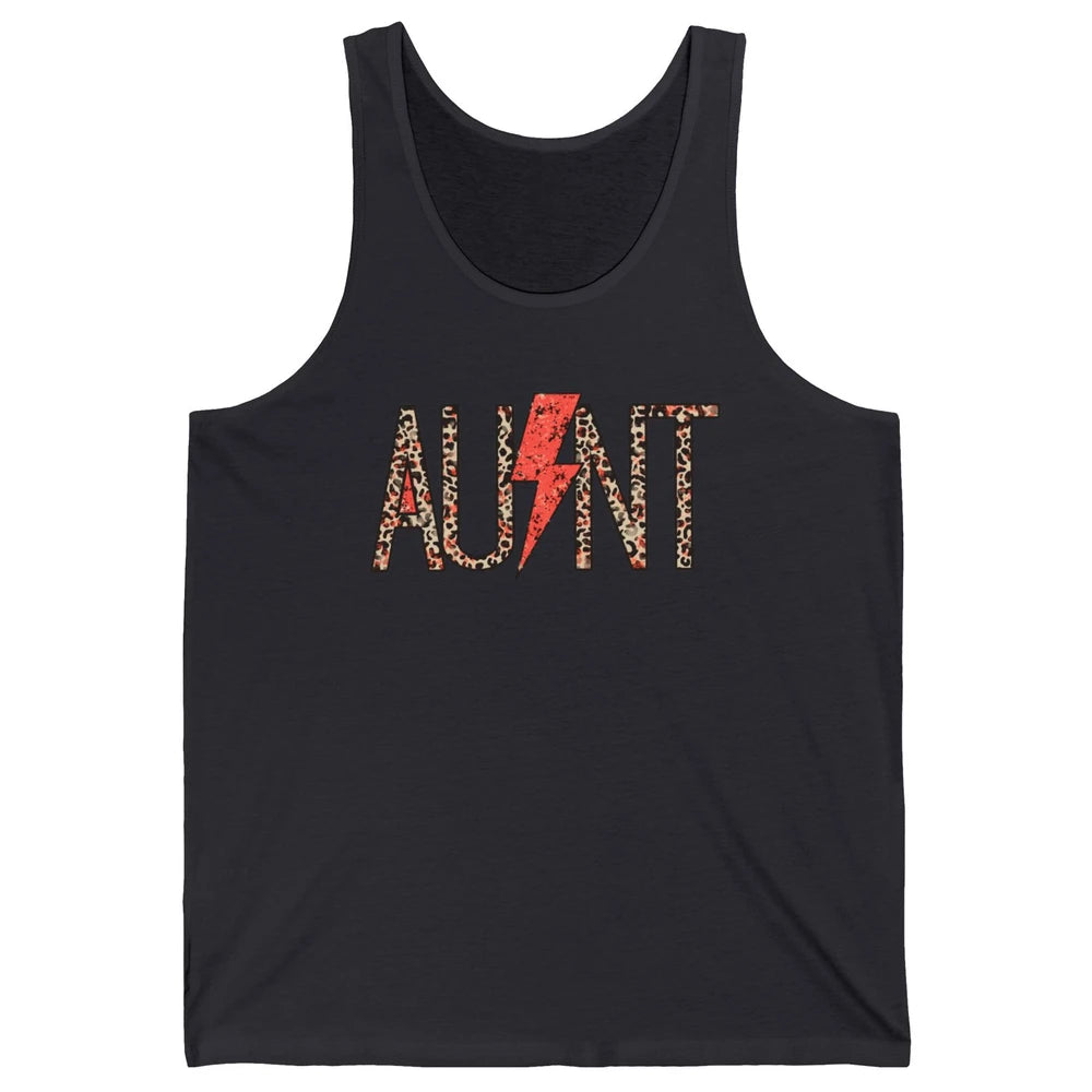 Retro Leopard Aunt Lightning Bolt Western Country Auntie Unisex Jersey Tank