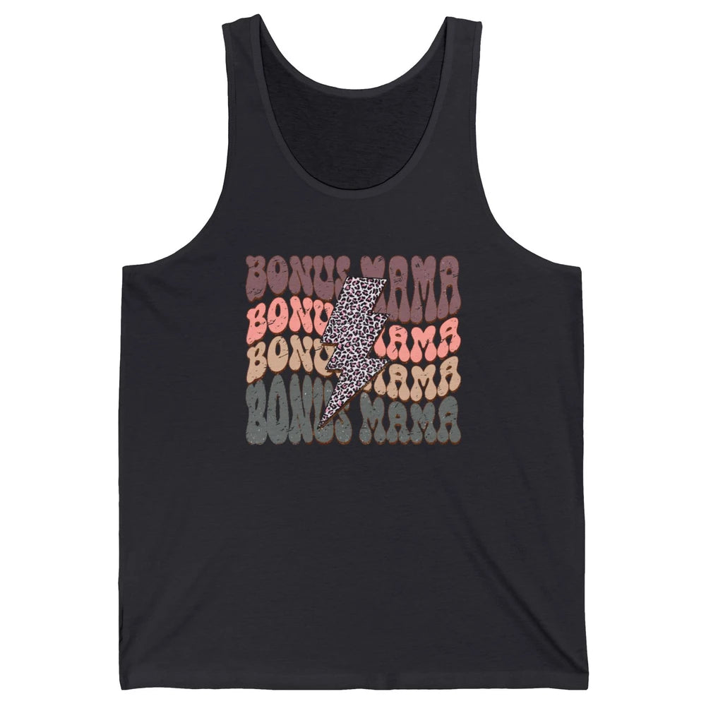 Retro Bonus Mama Leopard Lightning Bolt Western Stepmother Unisex Jersey Tank