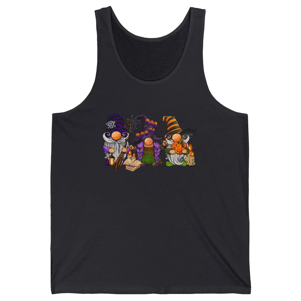 Retro Gnomes Witch Halloween Witchy Gnomies Horror Hallows Unisex Jersey Tank