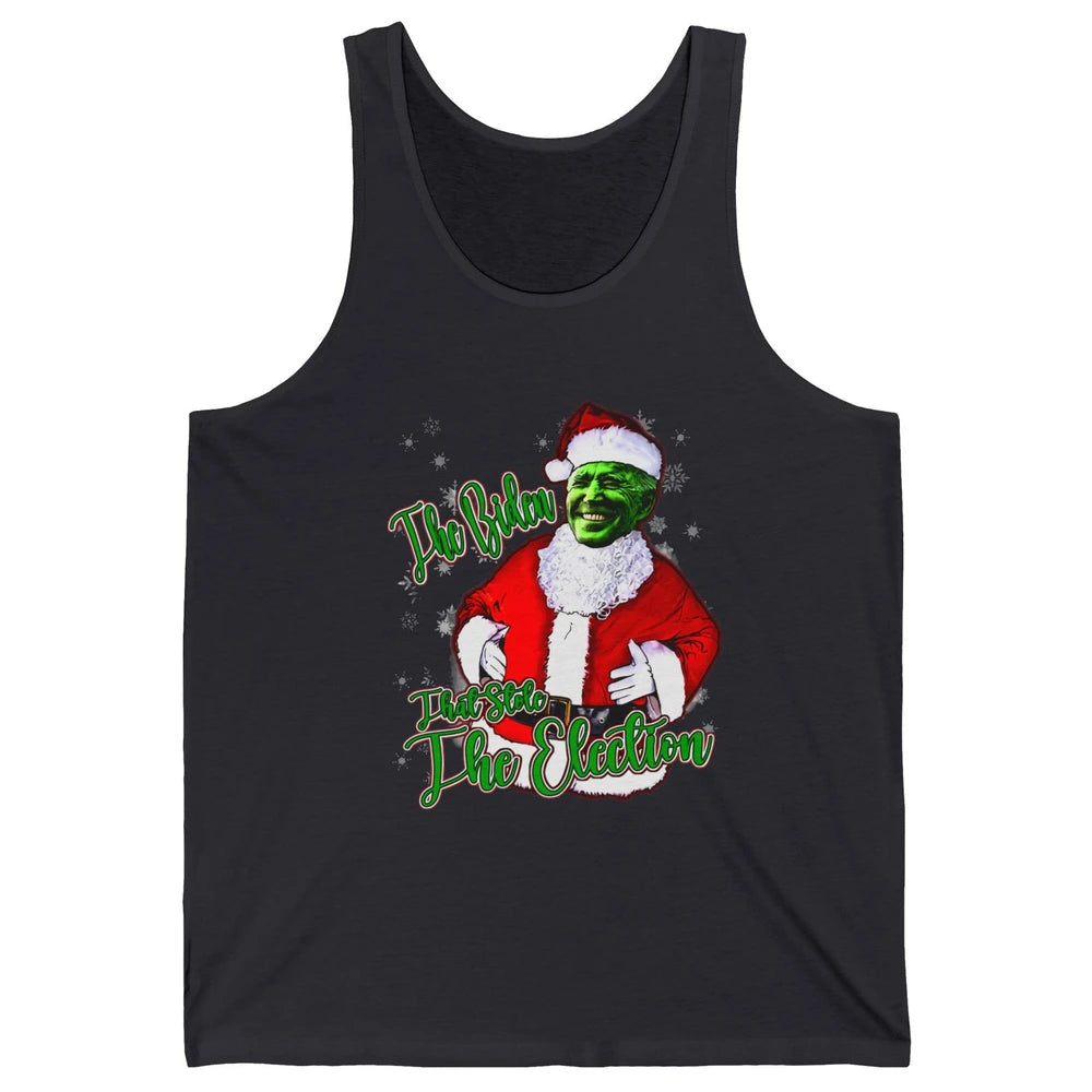 Funny Biden Stole The Election Anti Biden Liberals Christmas Unisex Jersey Tank