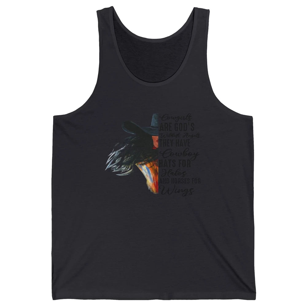 Retro Cowgirls Are God's Wildest Angel Western Country Rodeo Unisex Jersey Tank